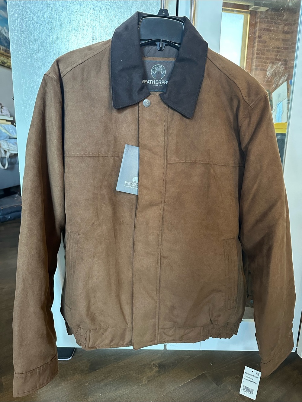 NWT Weatherproof Dark Almond Mens Soft Suede Coat